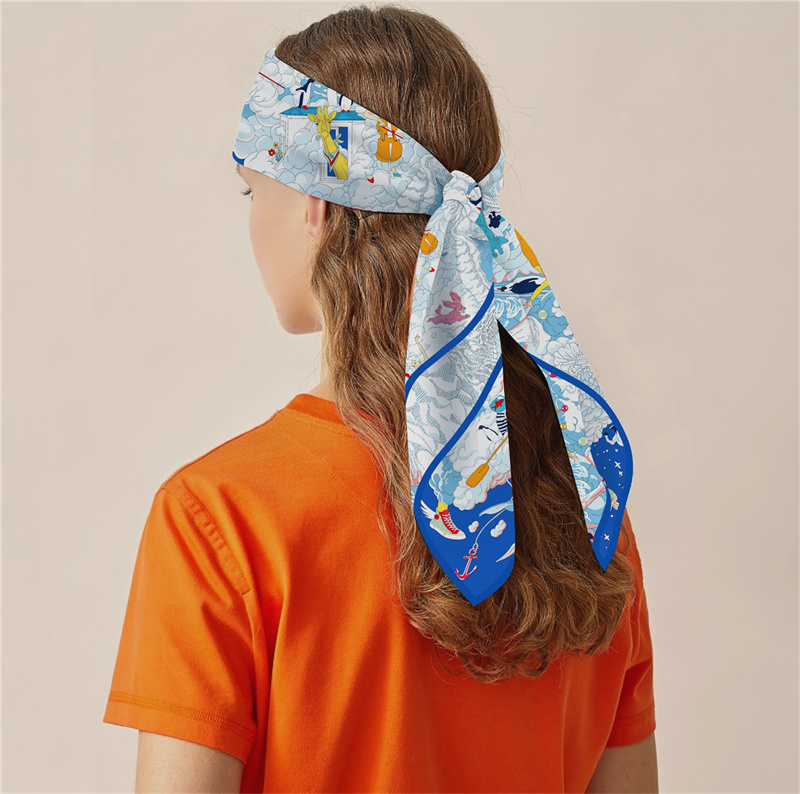 POBING-능직 실크 스카프 유로 말 프린트 스퀘어  - Face Scarf Mask 리뷰 및 가격