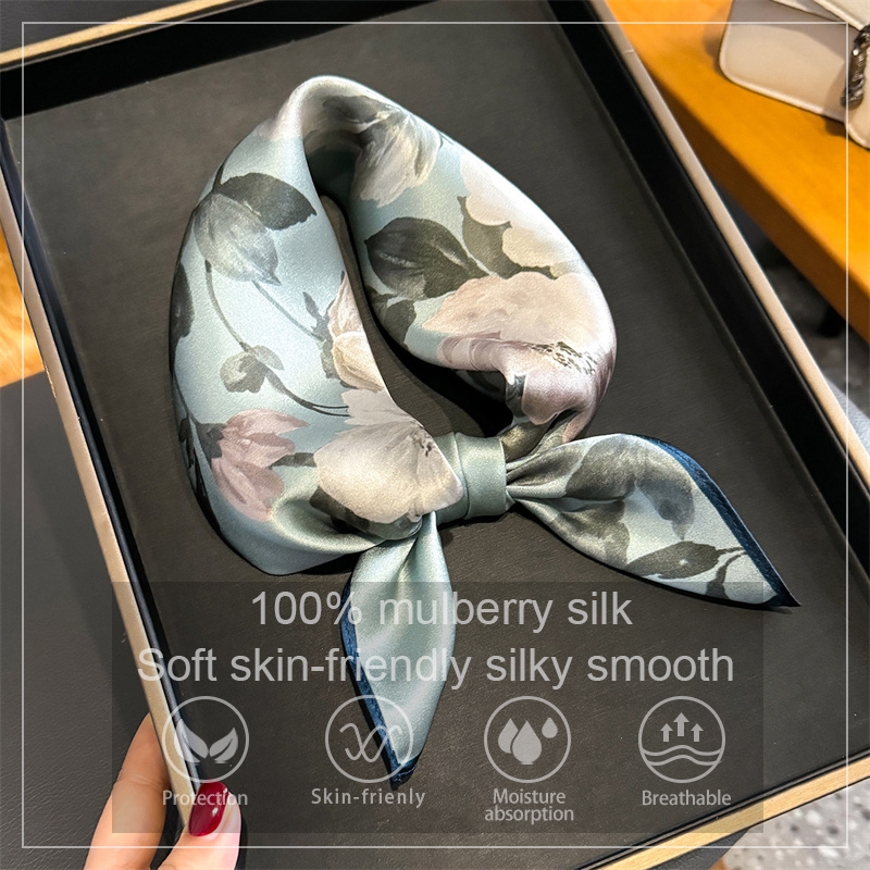 100% 실크 스카프 두건 여성 스퀘어 모란 인쇄 스카 - Scarf Silk Square 리뷰 및 가격