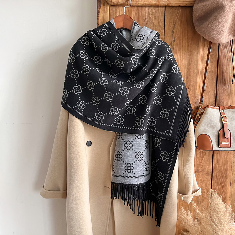 브랜드 자카드 디자인 겨울 양면 스카프 캐시미어 부드럽 - Woven Scarf Blanket 리뷰 및 가격